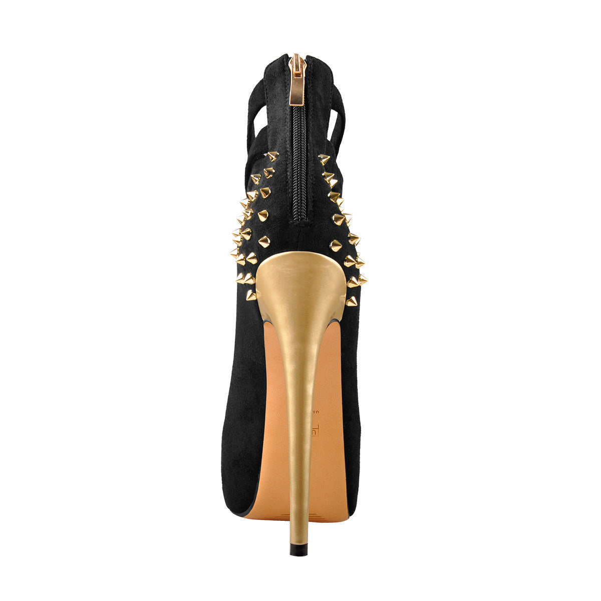 Round Toe Platform Metallic Rivet High Heel Pumps | Onlymaker Essential