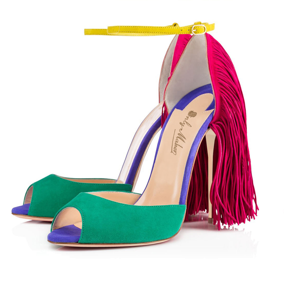 Fringe Decoration Peep Toe High Heel Sandals | Onlymaker Best Price