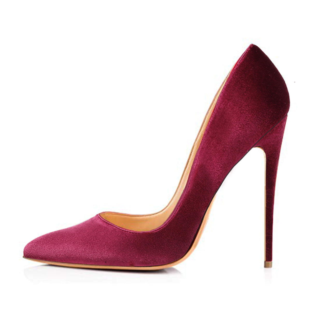 8cm 10cm 12cm Burgundy Pointed Toe Pumps Classic Suede Stilettos | Onlymaker Trending