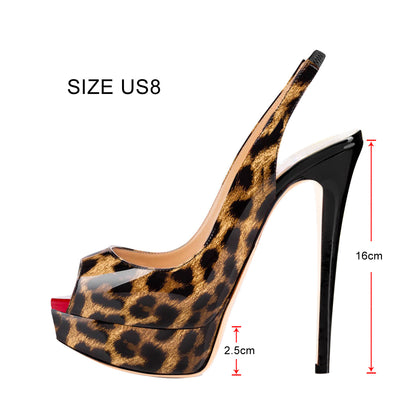 Platform High Heel Peep Toe Slingback Sandals | Onlymaker Hot Sale