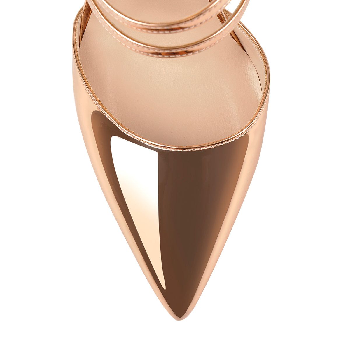 Golden Pointed Toe Double Buckle Strap High Heels Pumps | Onlymaker New