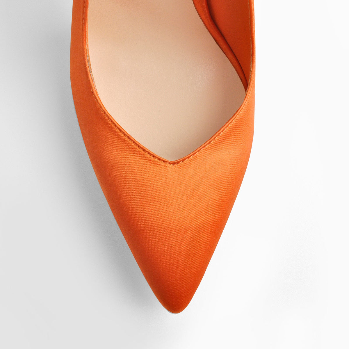 Orange Satin Strap High Heels Stiletto Pumps | Onlymaker Premium