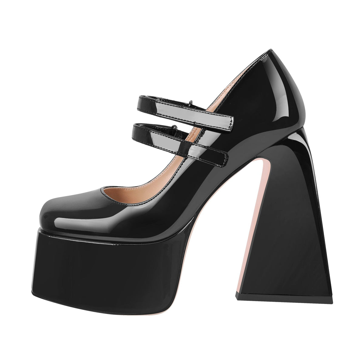 Square Toe Chunky Heel Platform Mary Jane Pumps Sandals | Onlymaker Value
