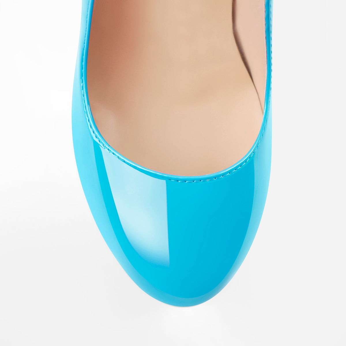 Platform Round Toe High Heel Slip-On Blue Pumps | Onlymaker Best Seller