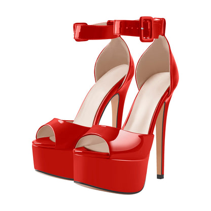 Peep Toe Platform Ankle Straps High Heel Sandals | Onlymaker Exclusive