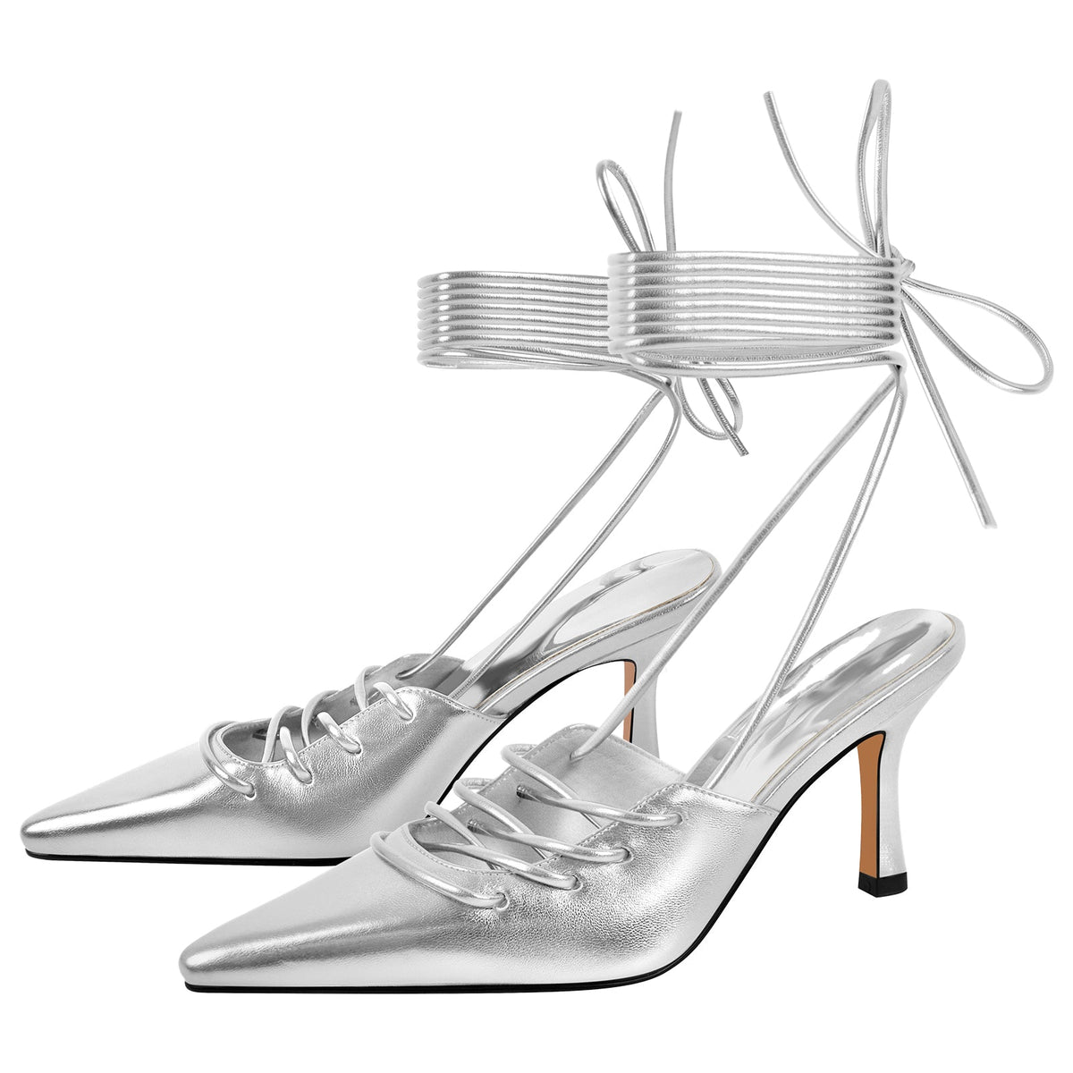Lace up Pointed Toe Stiletto Pumps | Onlymaker Quality