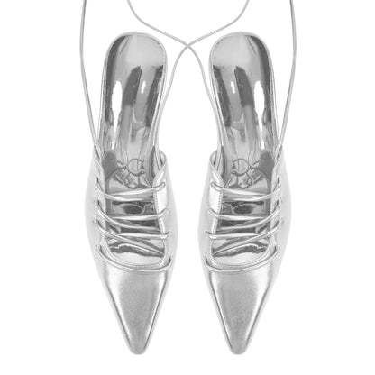 Lace up Pointed Toe Stiletto Pumps | Onlymaker Quality