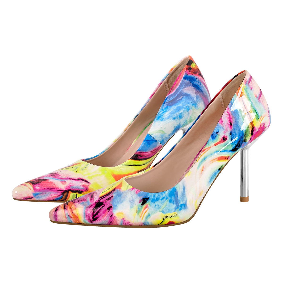 Pointed Toe Gradient Stone Stiletto Pumps | Onlymaker Premium