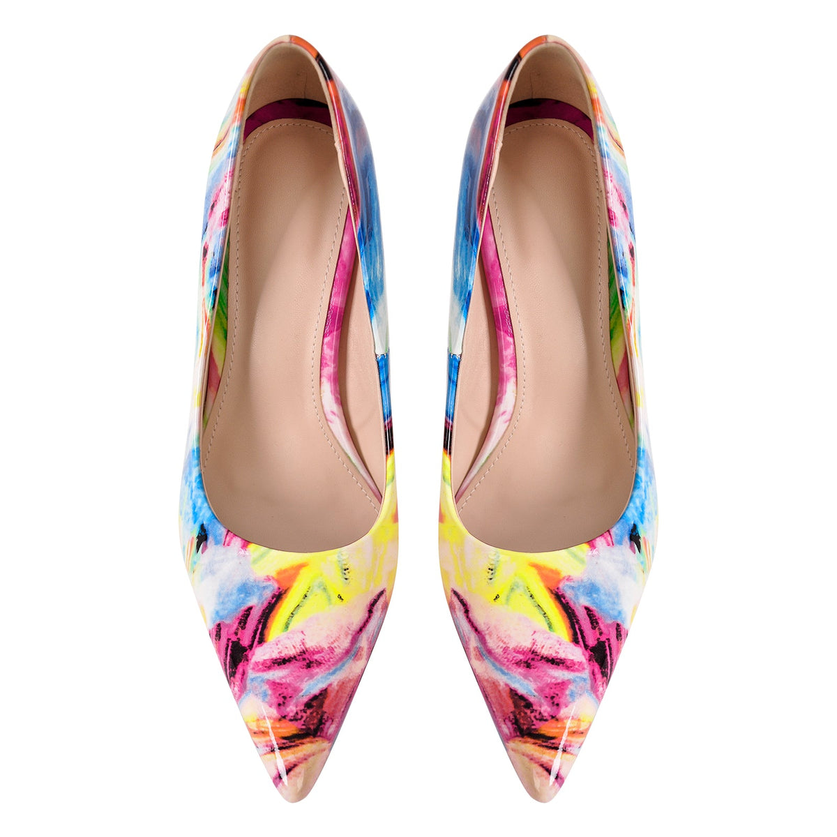 Pointed Toe Gradient Stone Stiletto Pumps | Onlymaker Premium