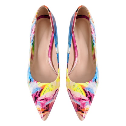Pointed Toe Gradient Stone Stiletto Pumps | Onlymaker Premium