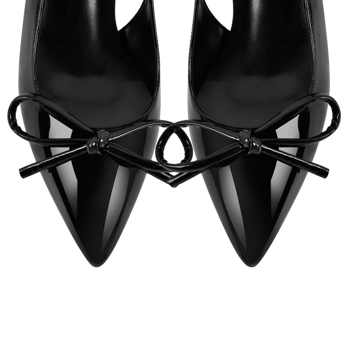 Bow Pointed Toe Patent Leather Slingback Pumps | Onlymaker Signature