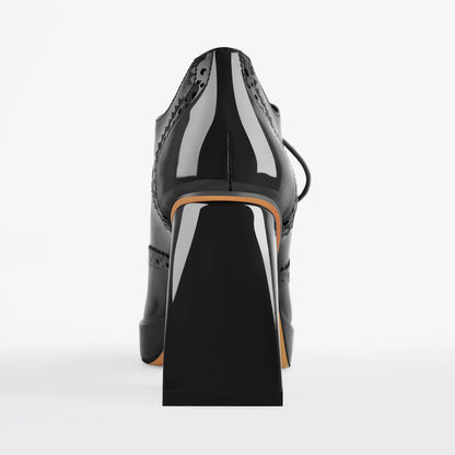 Patent Square Toe Chunky Heel Pumps | Onlymaker Smart Buy