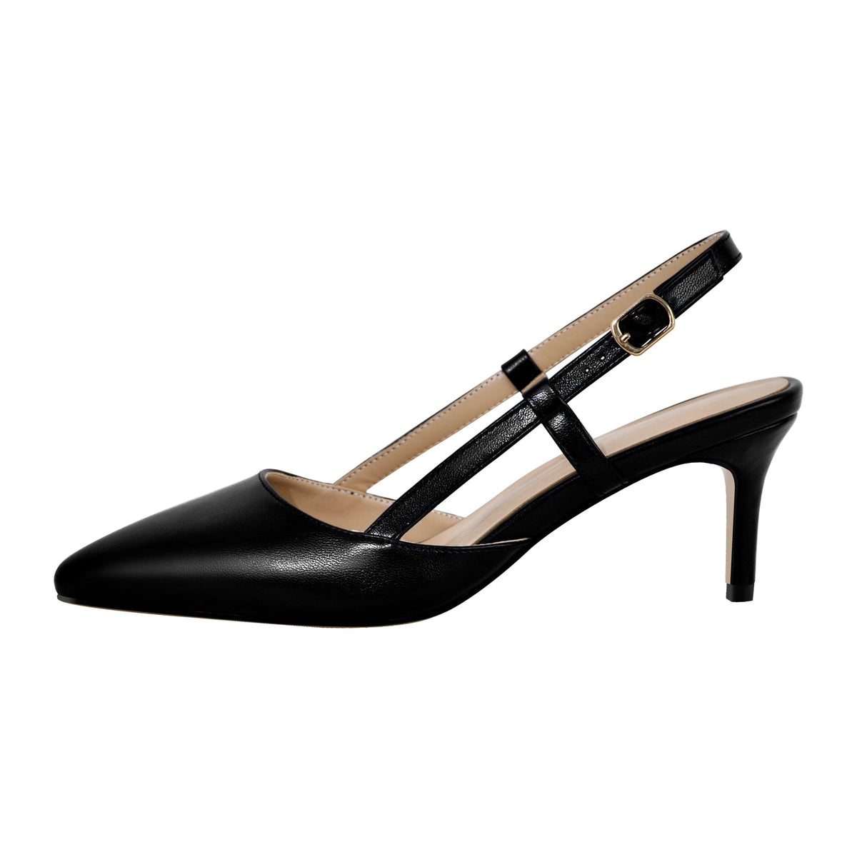 Pointed Toe Kitten Heel Slingback Pumps | Onlymaker Everyday
