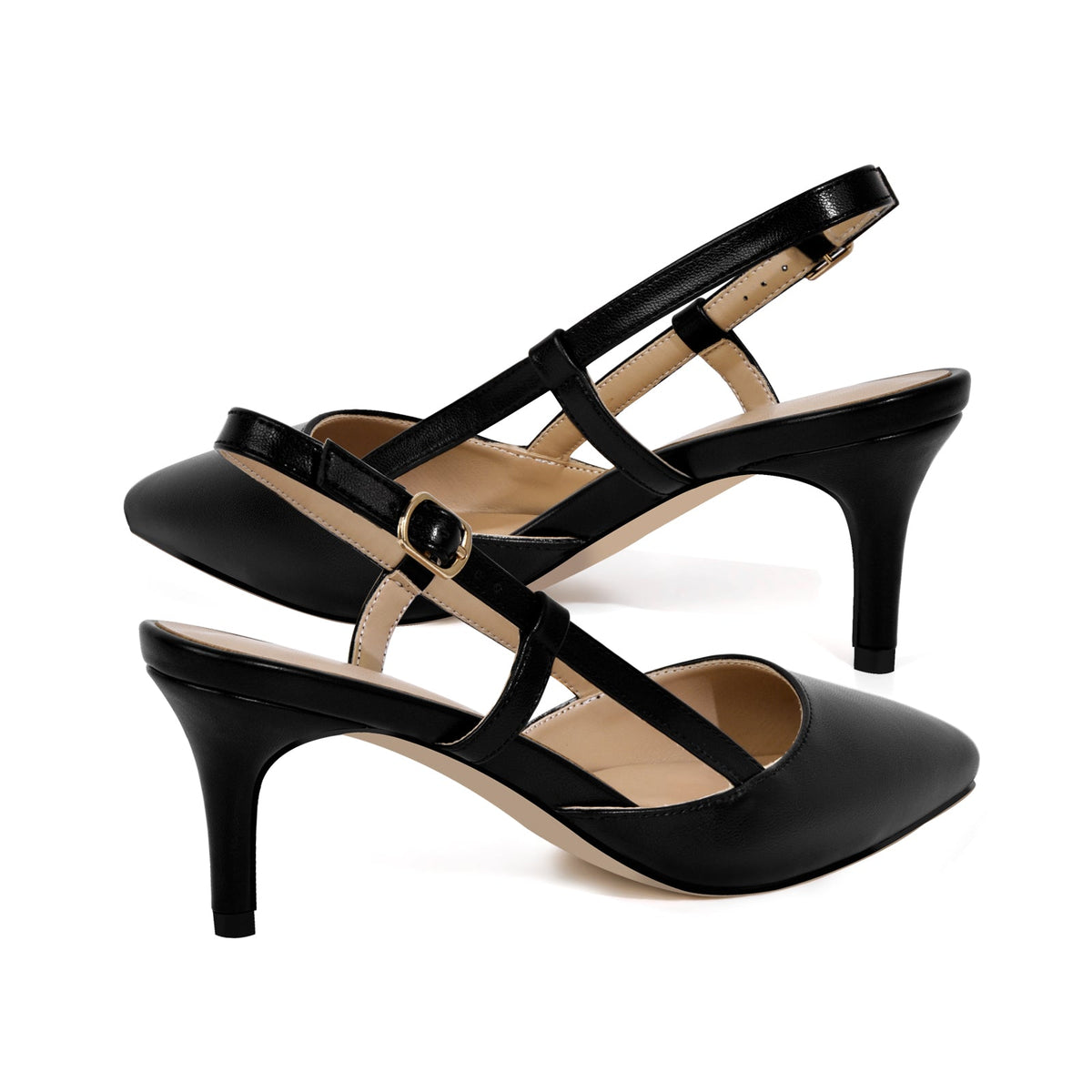 Pointed Toe Kitten Heel Slingback Pumps | Onlymaker Everyday