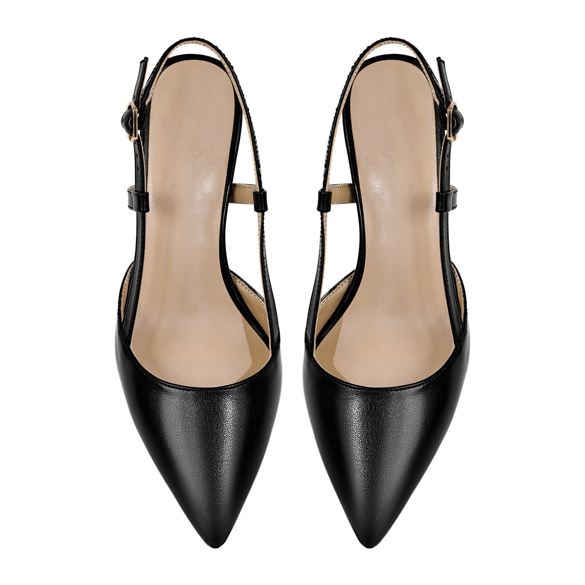 Pointed Toe Kitten Heel Slingback Pumps | Onlymaker Everyday