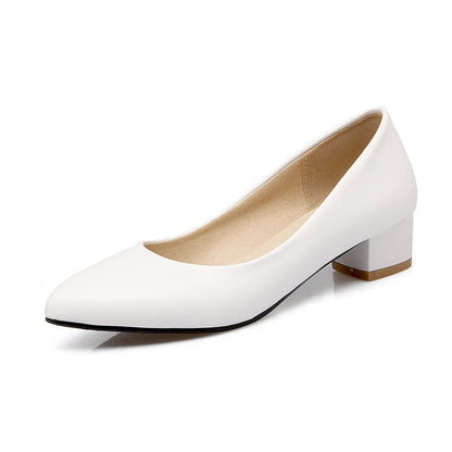 Pointed Toe Chunky Heel Basic Pumps | Onlymaker Discount