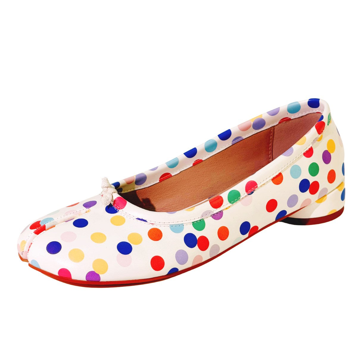 Colorful Polka Dot Tabi Round Heel Pumps | Onlymaker Featured