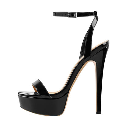 Round Toe Ankle Strap Platform Stiletto Sandals | Onlymaker Signature