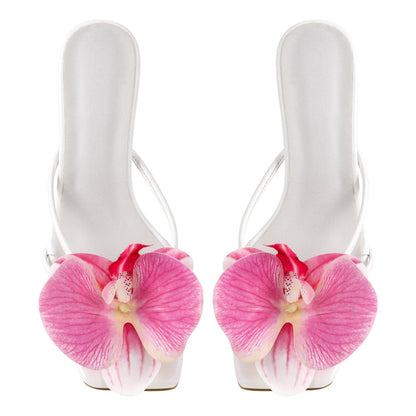 Flower Square Toe Thong Sandals Mules | Onlymaker Customer Favorite