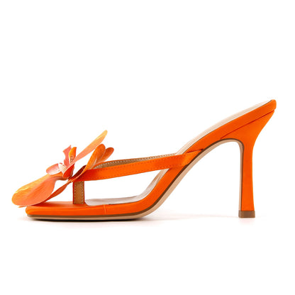 Square Toe Flower Thong Mules | Onlymaker Best Price