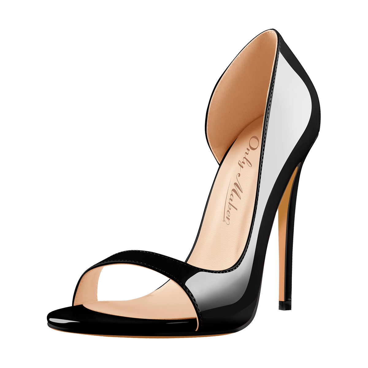 Black Open Toe Side Cut Stiletto High Heel Sandals | Onlymaker Customer Favorite
