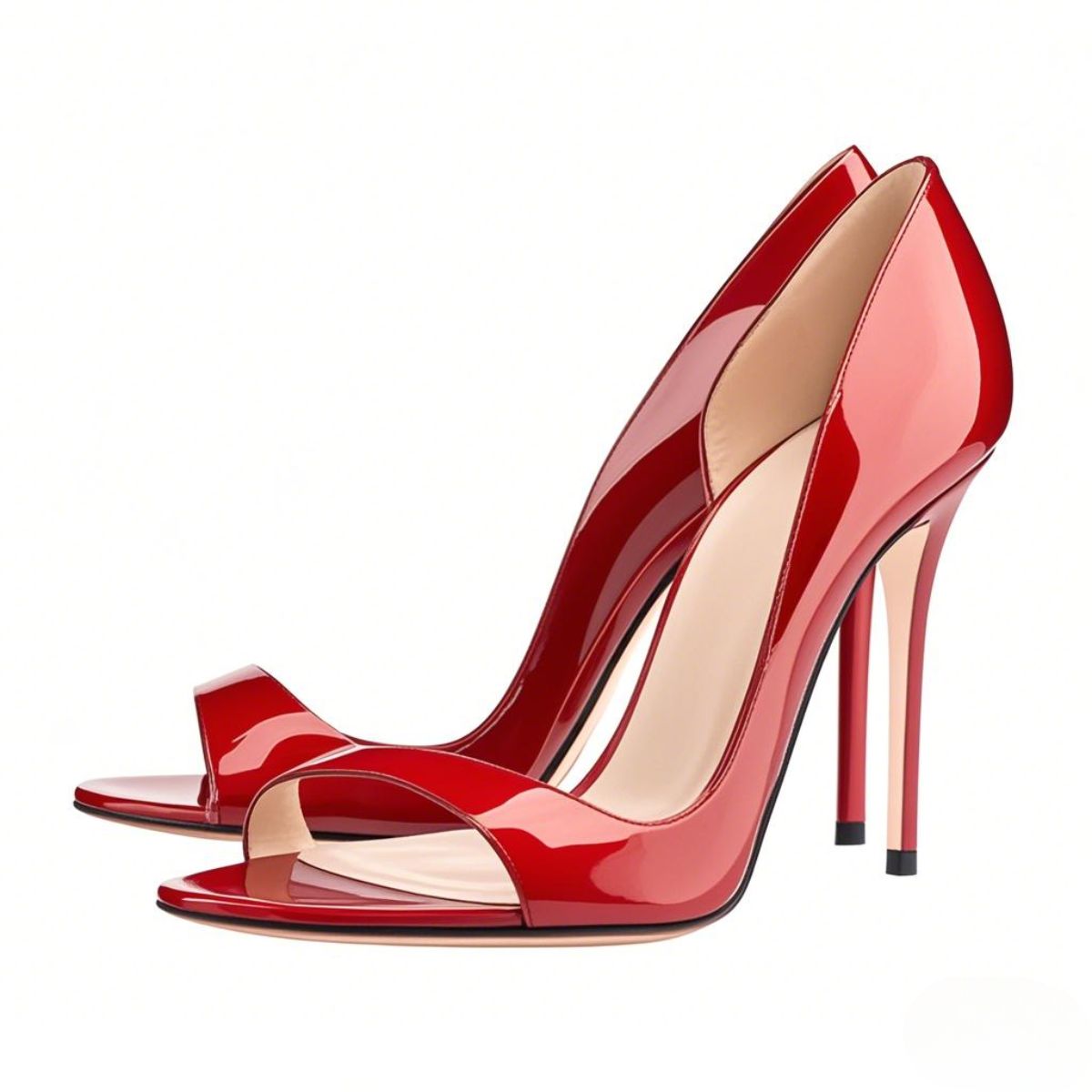 Black Open Toe Side Cut Stiletto High Heel Sandals | Onlymaker Customer Favorite