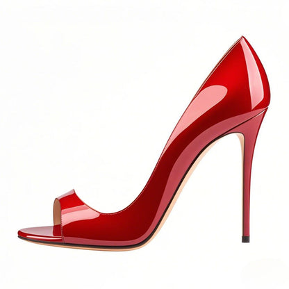 Black Open Toe Side Cut Stiletto High Heel Sandals | Onlymaker Customer Favorite