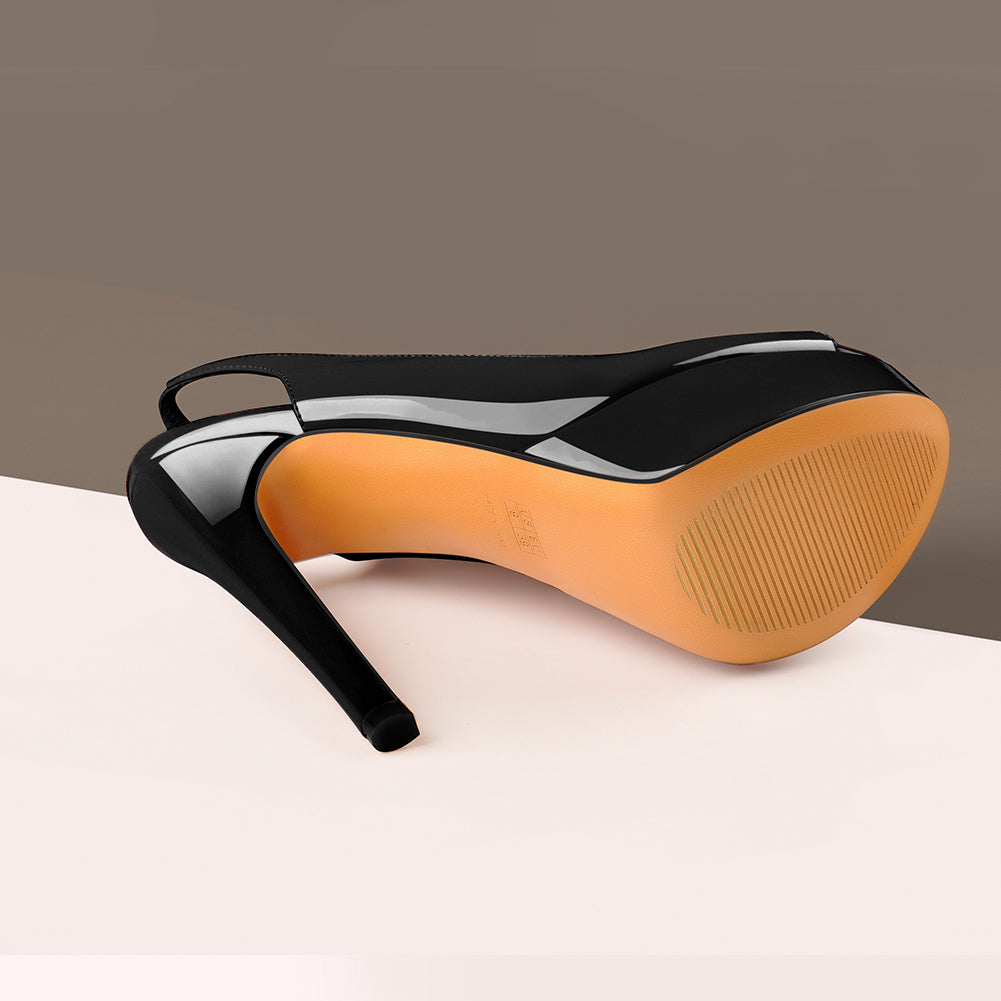 Platform Peep Toe Slingback High Heels | Onlymaker Discount