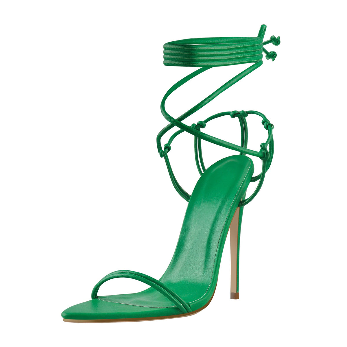Pointed Toe Lace Up Strap High Heel Sandals | Onlymaker Trending