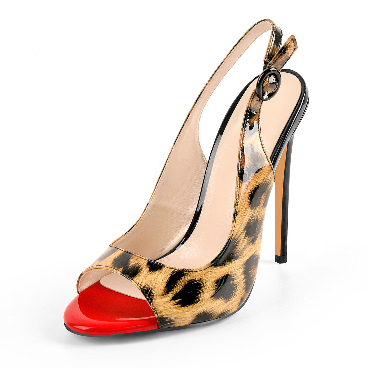 Black Red Gradient Open Toe High Heels Slingback Sandals | Onlymaker Great Value