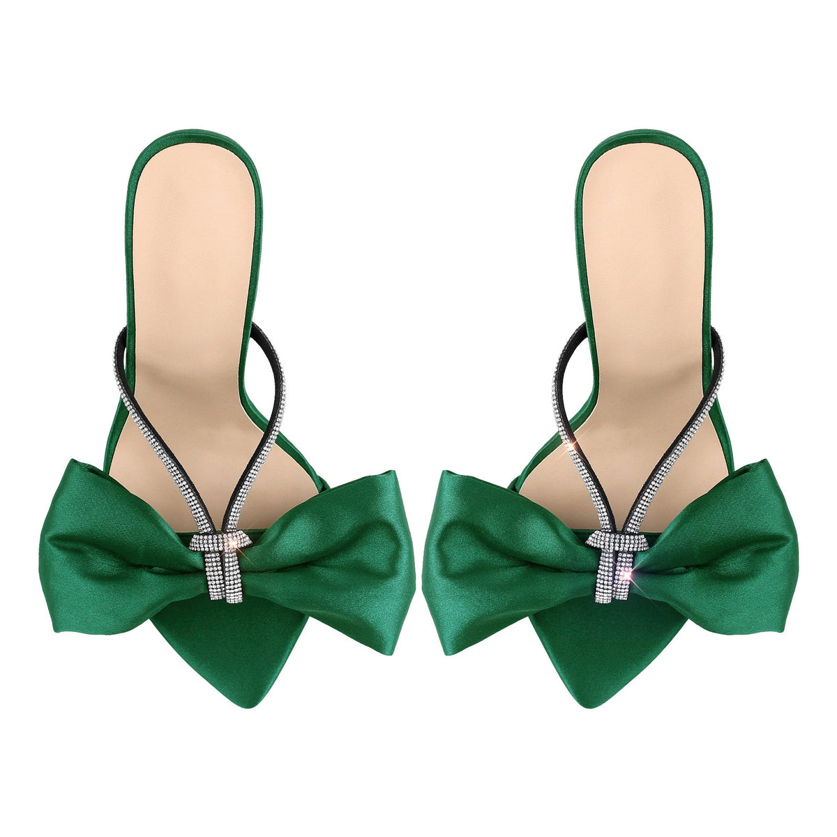 Pointed Toe Bow Rhinestones High Heel Sandals | Onlymaker Deals