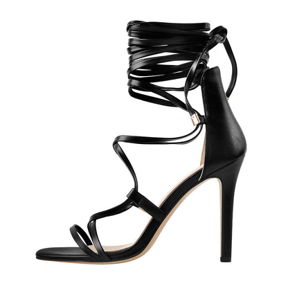 Lace up High Heels Gold Gladiator Stiletto Sandals | Onlymaker Recommended