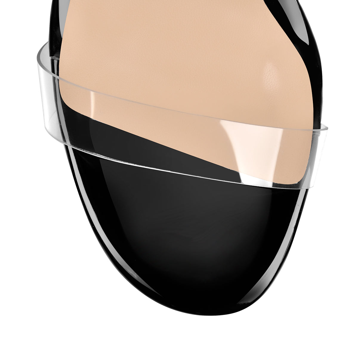Ankle Clear Strap Transparent Perspex Chunky Heels Sandals | Onlymaker Exclusive
