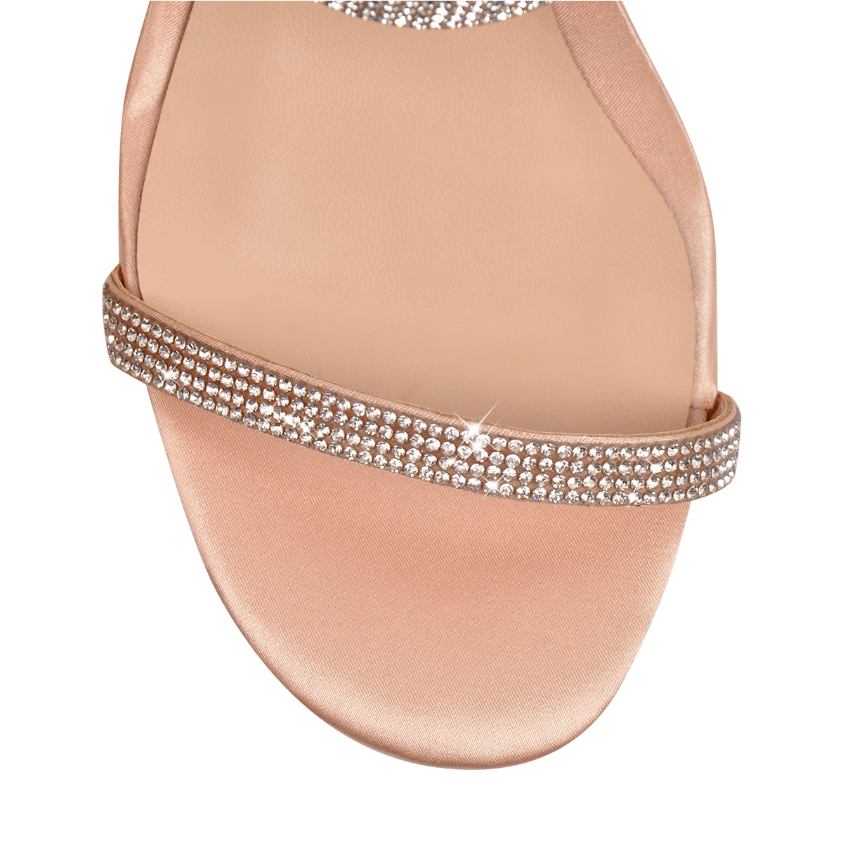 Rhinestone Strap Lucite Clear Block Chunky Perspex High Heels Sandals | Onlymaker Sale