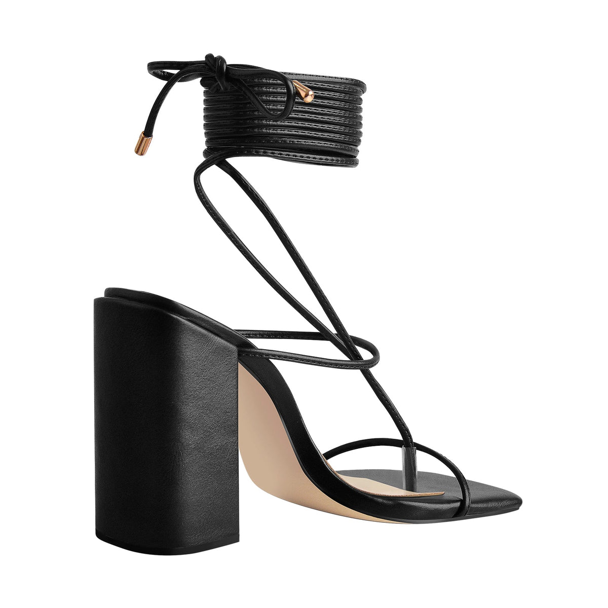 Ankle Strap Square Toe Chunky Heels Sandals | Onlymaker Popular
