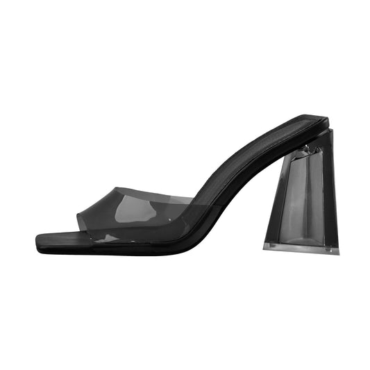 Clear Chunky Heel Sandals Mules | Onlymaker Recommended