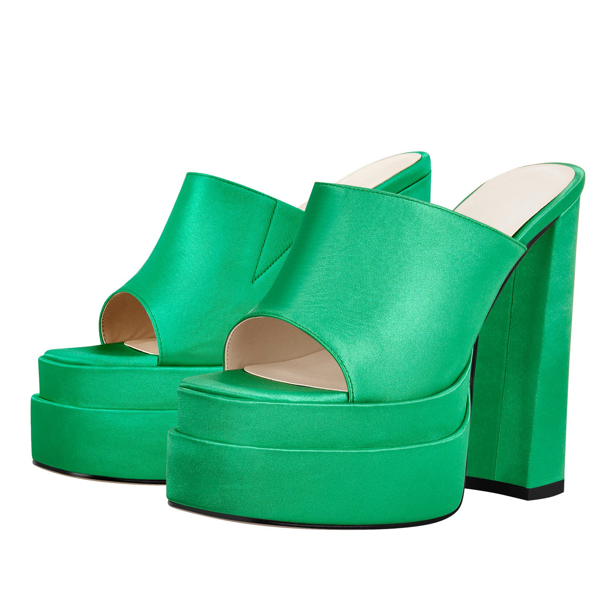 Platform Chunky High Heel Mules Sandals | Onlymaker Exclusive