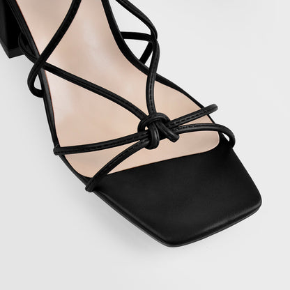 Criss Cross Gladiator Strappy Chunky Heel Sandals | Onlymaker Trusted
