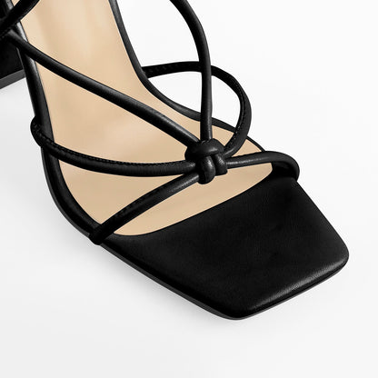Onlymaker Sandals Lace-up Chunky High Heels | Onlymaker Featured