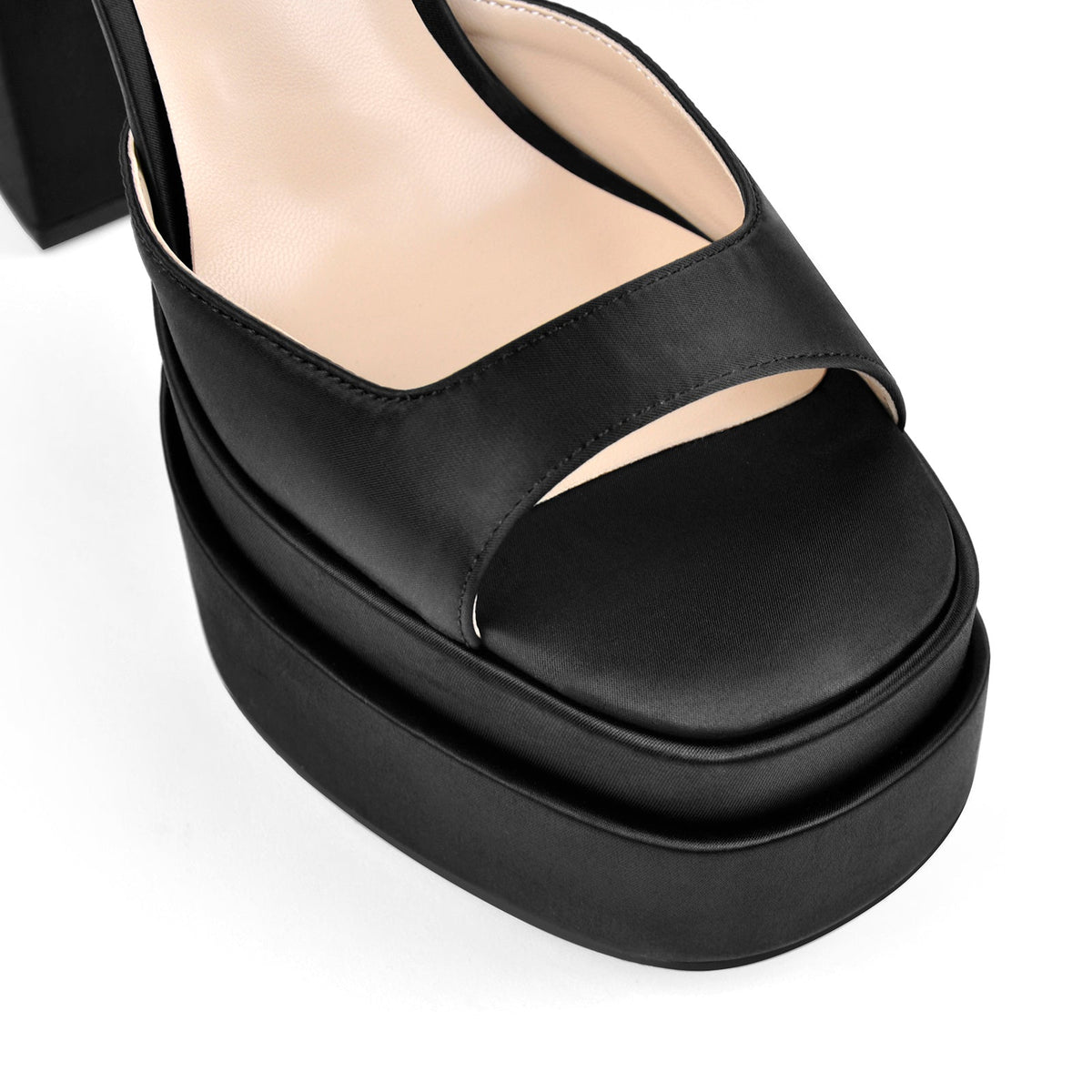 Double Platform Ankle Strap Chunky Heel Sandals | Onlymaker Best Price