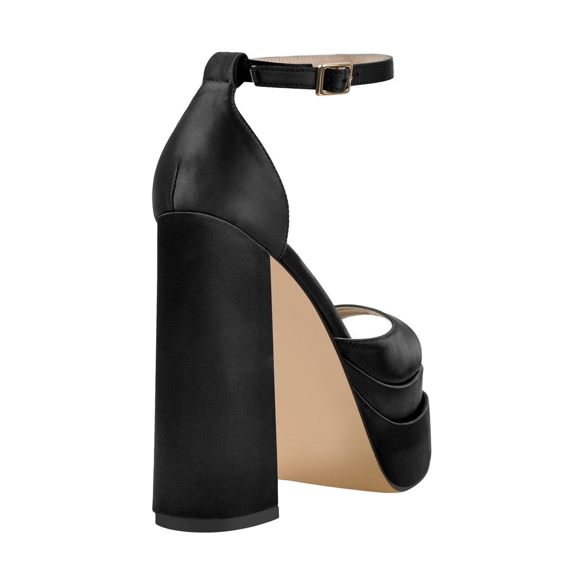 Double Platform Ankle Strap Chunky Heel Sandals | Onlymaker Best Price