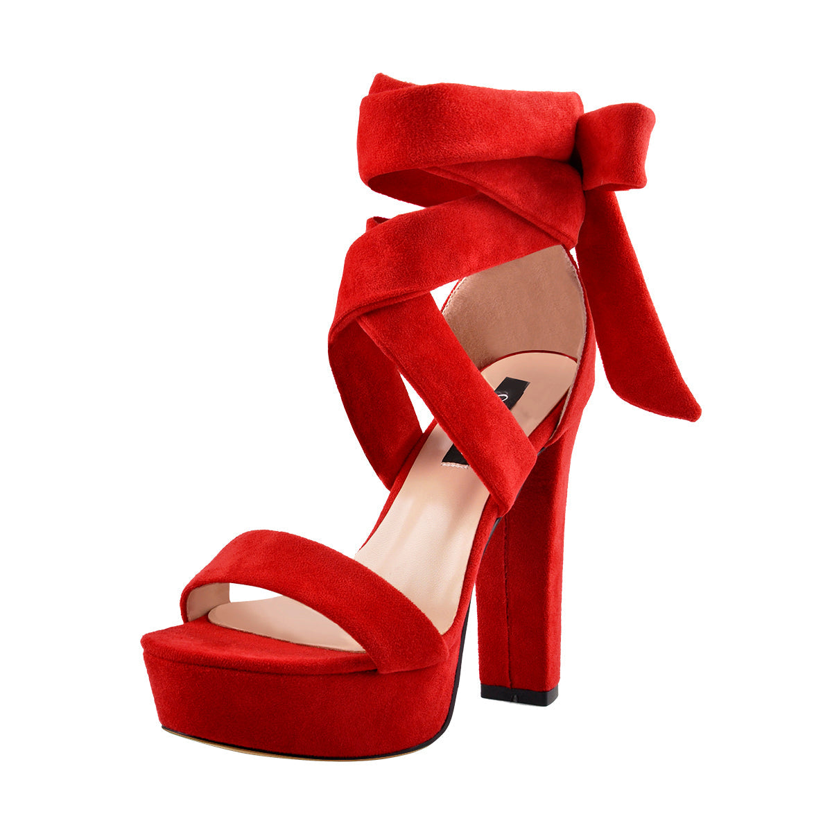 Suede Lace Up Platform Chunky High Heel Sandals | Onlymaker Trusted