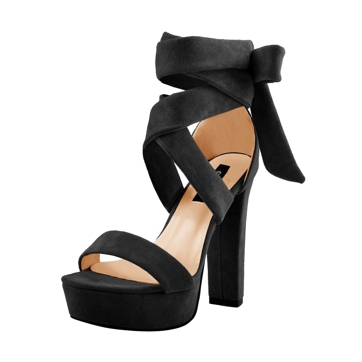 Suede Lace Up Platform Chunky High Heel Sandals | Onlymaker Trusted