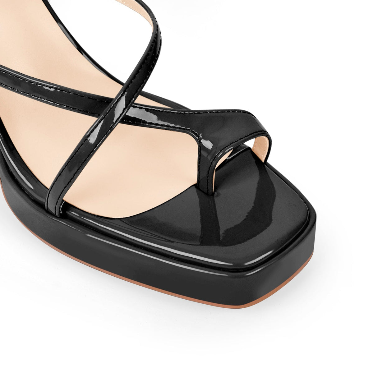 Chunky Mid Heel Criss Cross Platform Sandals | Onlymaker Essential
