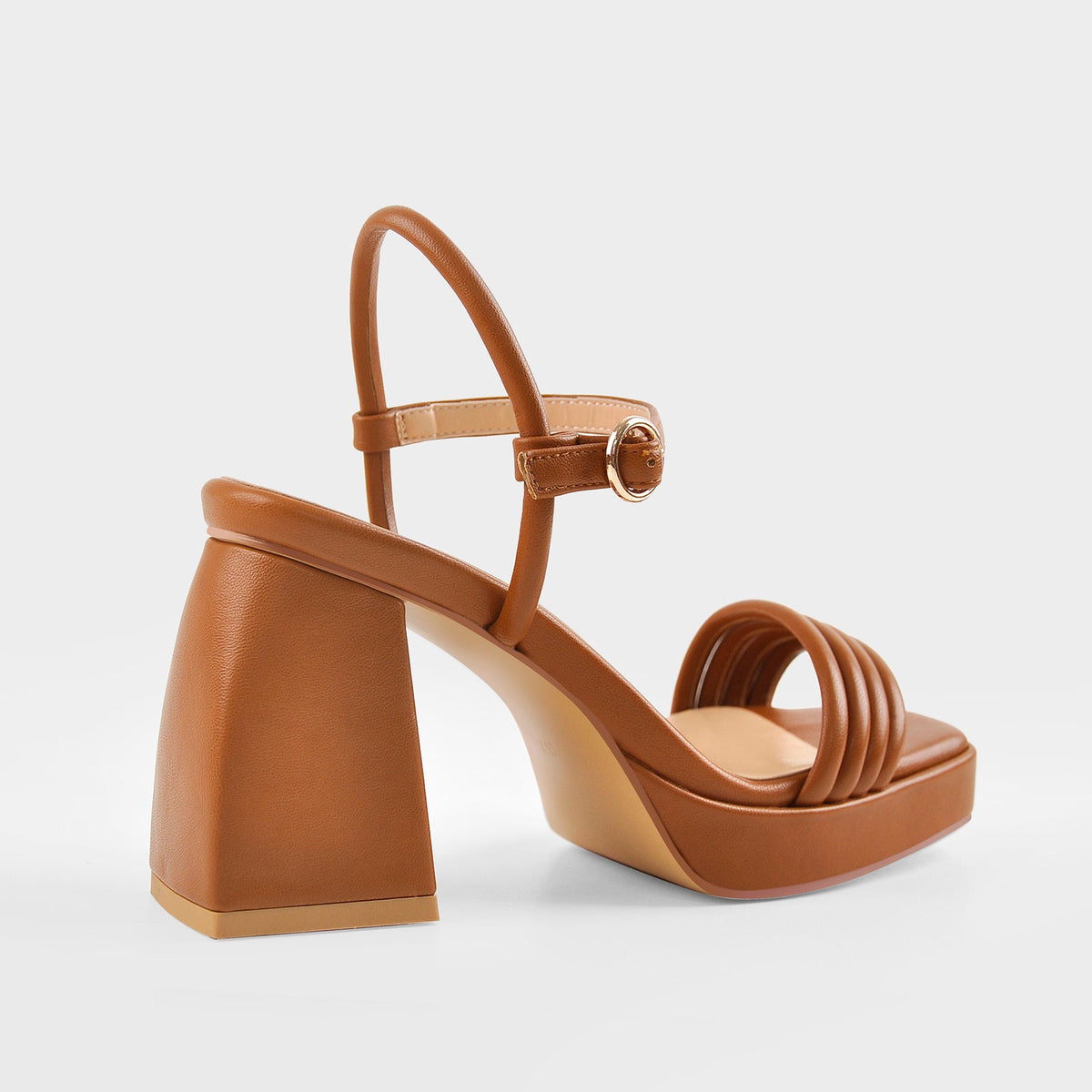 Platform Design Heel Ankle Strap Black Brown Sandals | Onlymaker Deals