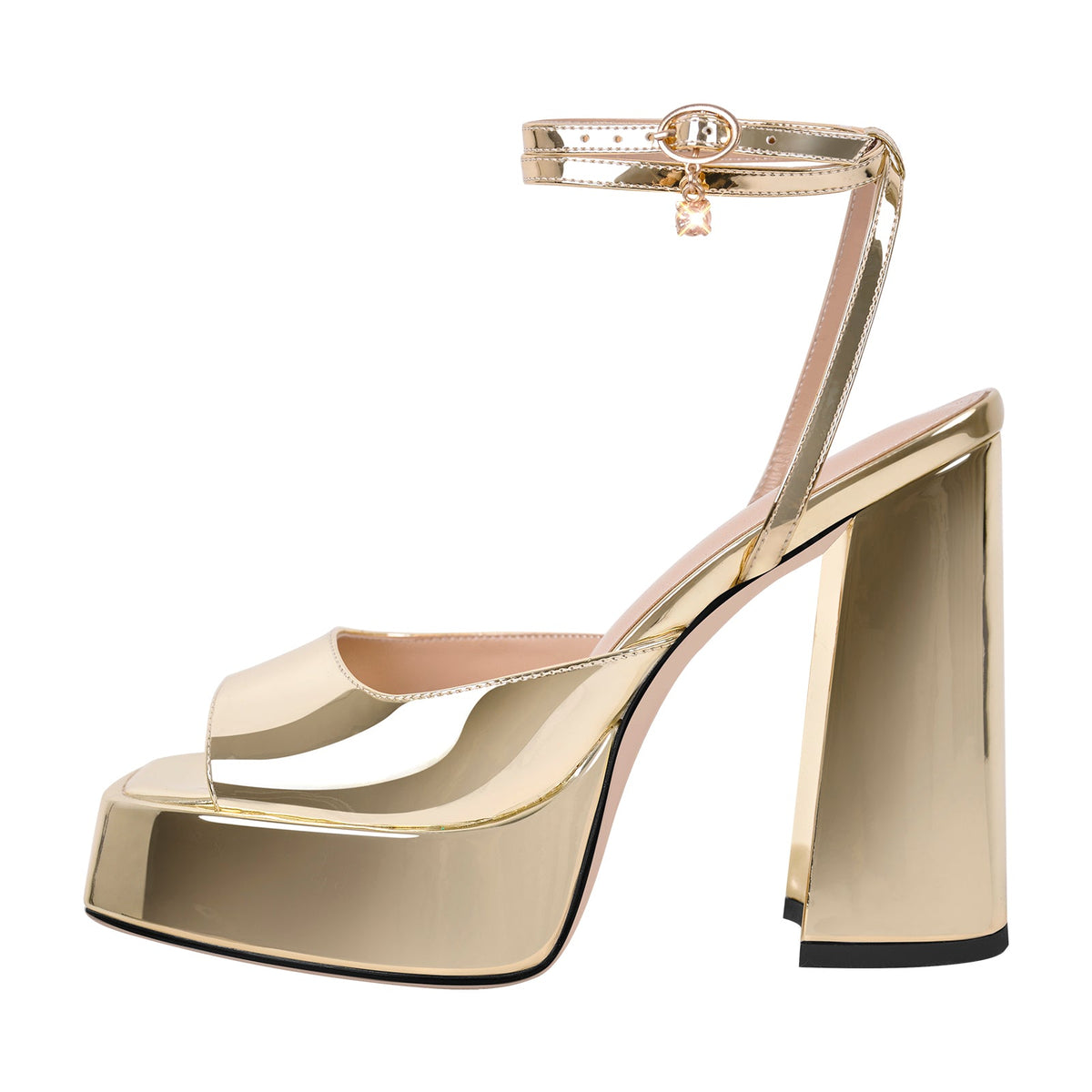 Open Toe Chunky Heel Strap Platform Sandals | Onlymaker Featured