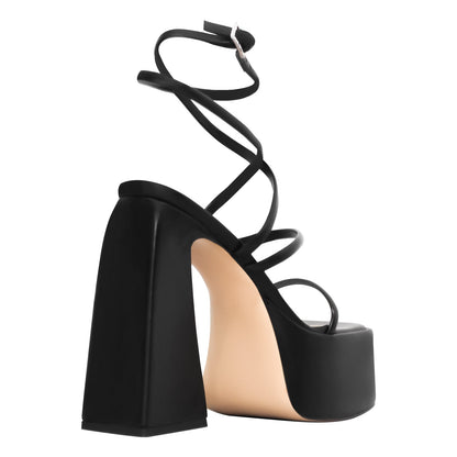 Platform Chunky Triangle Heel Sandals | Onlymaker Special Offer