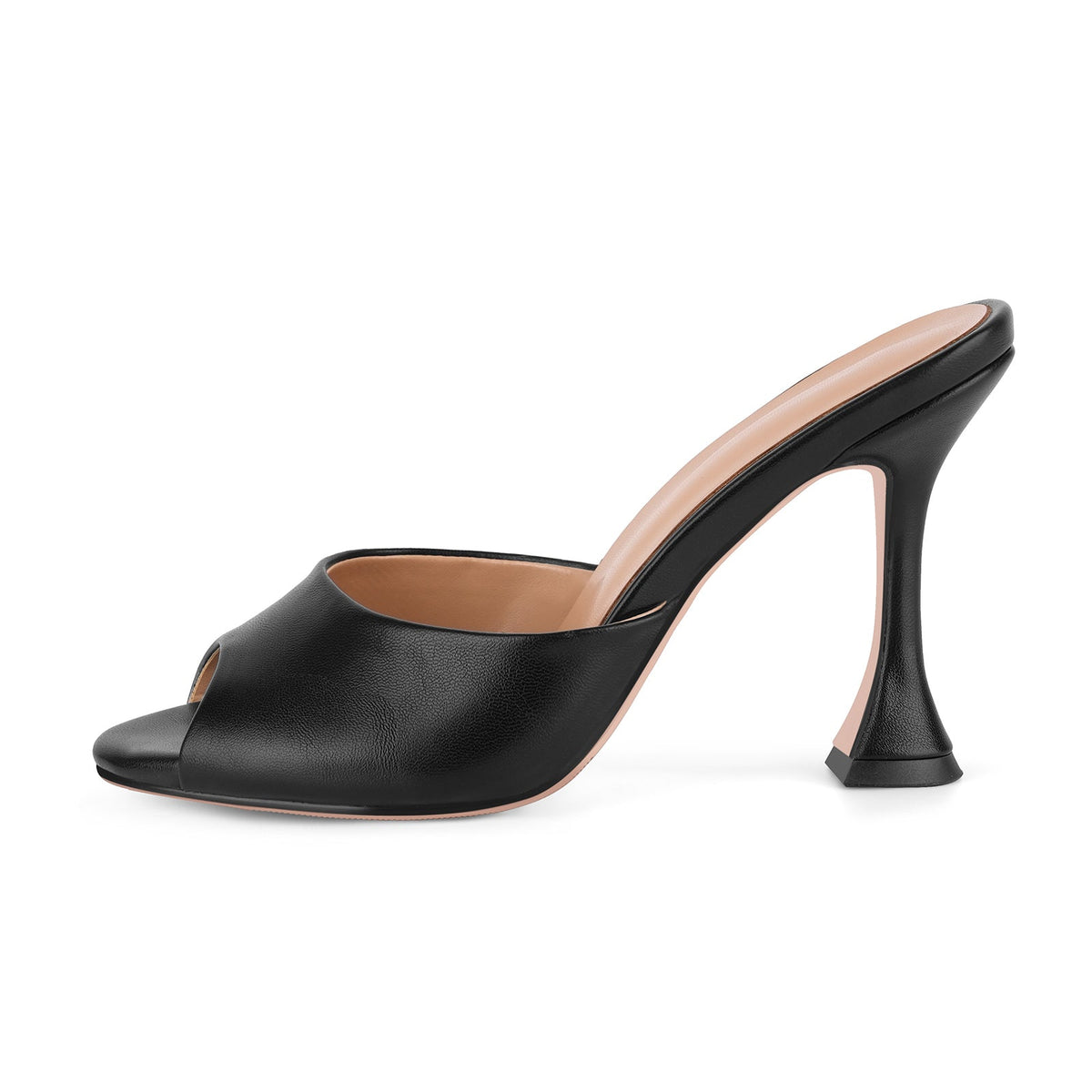 Round Toe Slip On Tapered Heel Mules | Onlymaker Customer Favorite