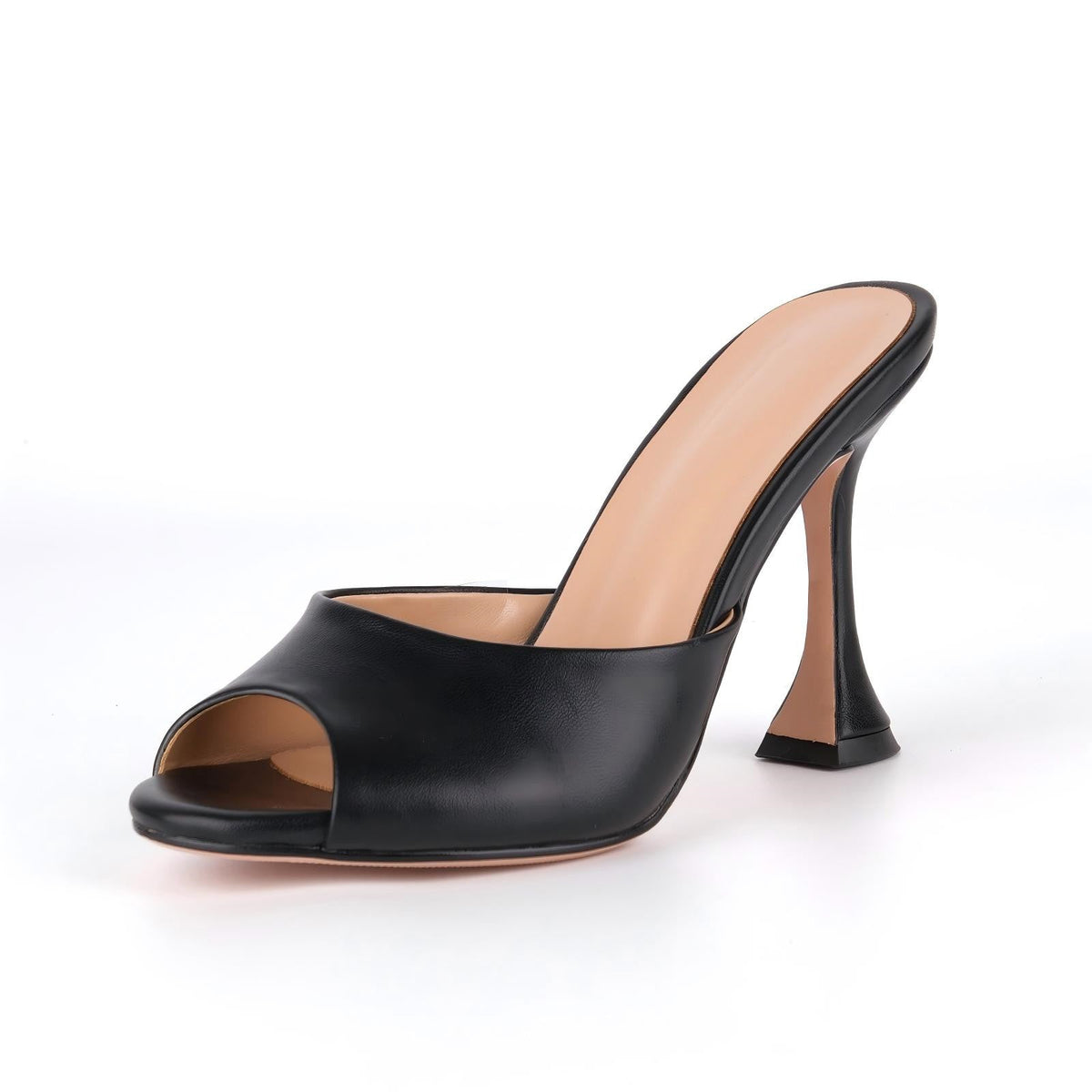 Round Toe Slip On Tapered Heel Mules | Onlymaker Customer Favorite
