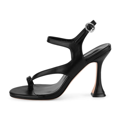 Buckle Strap Tapered Heel Flip Flops Sandals | Onlymaker New
